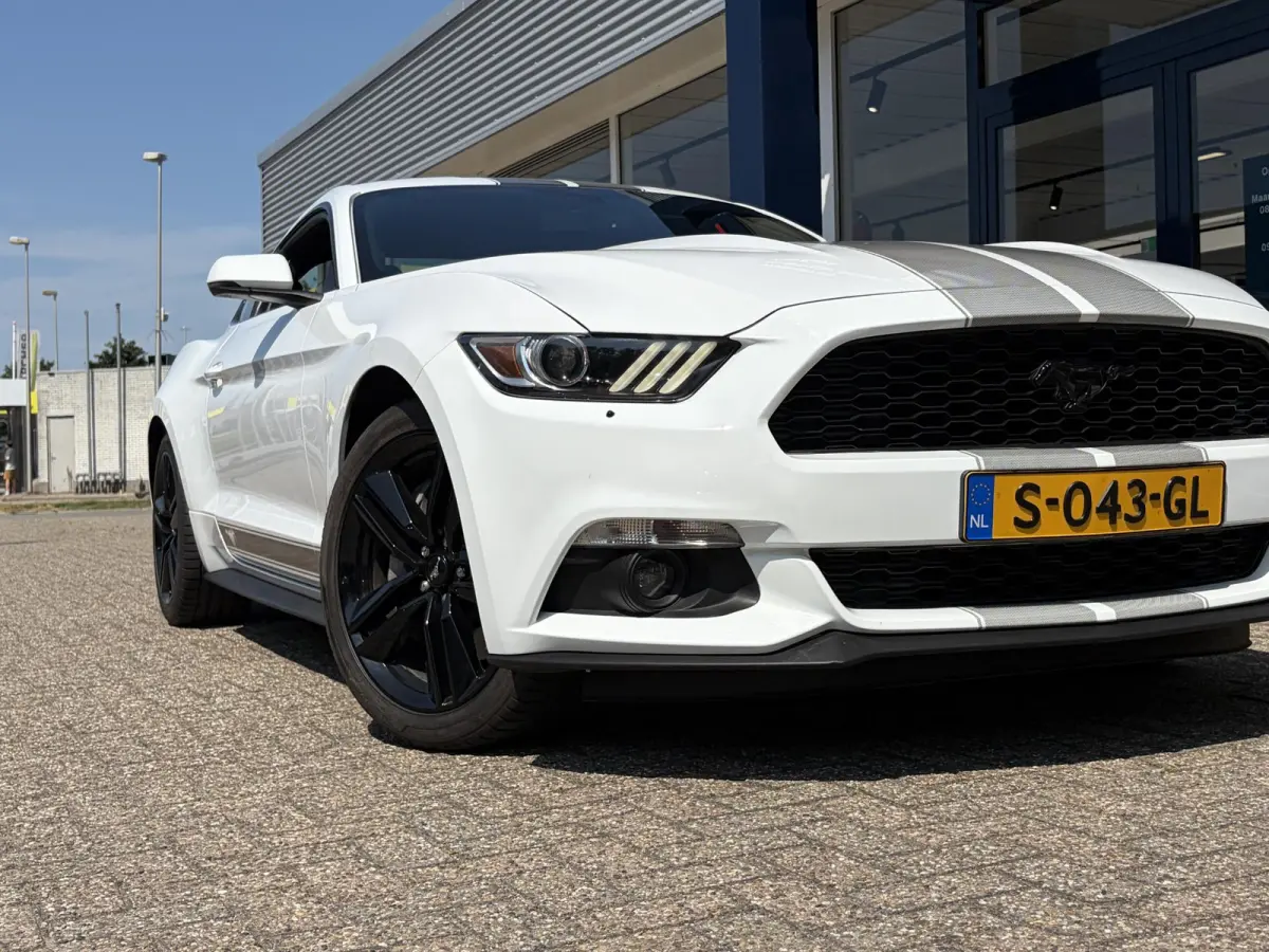 2.3 EcoBoost / 317 PK / Automaat / Race-Striping / Borla Performance sport-uitlaat / Vol-lederen stoelen mét verwarming en koeling / Keyless entry / Schakelflippers stuurwiel / Xenon lampen