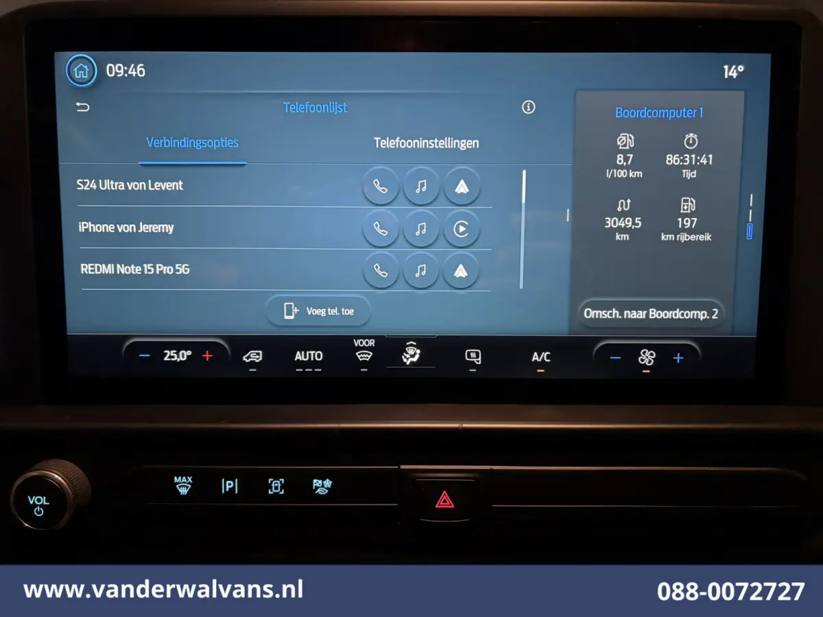 2.0 TDCI 136pk L2H1 Euro6 Airco | Leder | Camera | LED | Apple Carplay | Cruisecontrol Android Auto, Verwarmde Voorruit, Parkeersensoren, Bijrijdersbank, 2740kg trekvermogen