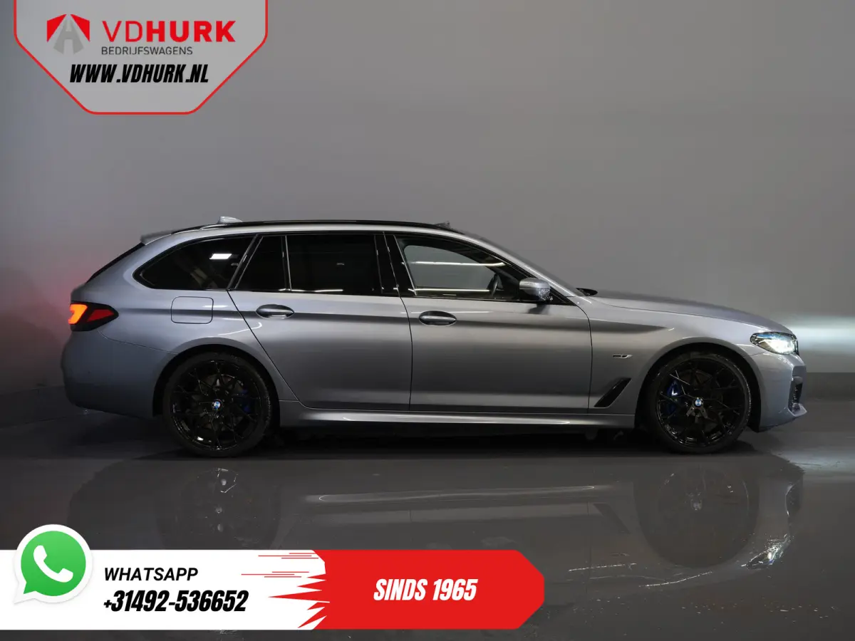 530e Hybrid 292 pk/ M-Sport & Shadow pak/ Garantie/ Onderhoud/ Pano/ Laser/ HUD/ H&K/ Leer/ Stoelverw./ Carplay/ Navi/ Clima/ Camera/ Trekhaak/ Alarm/ 20"