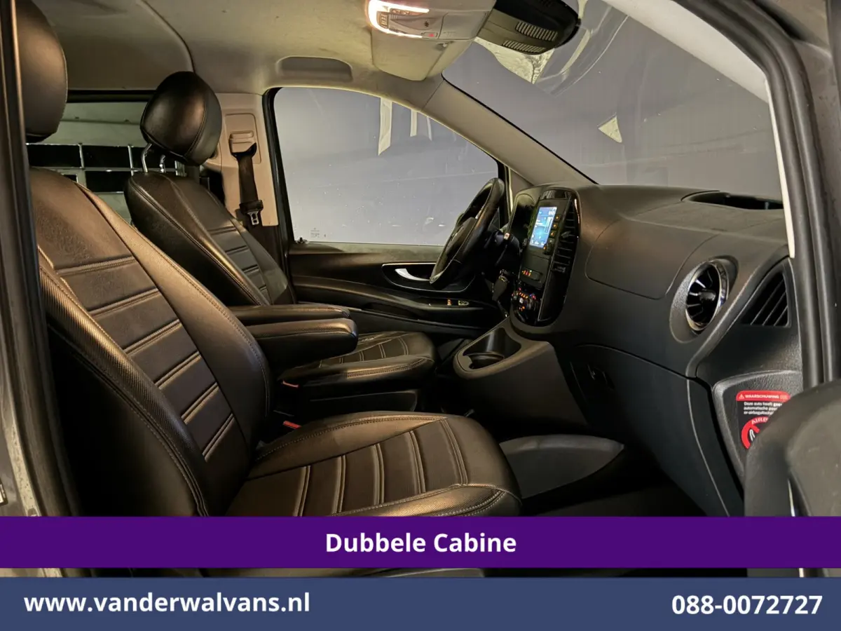 116 CDI 164pk L2H1 Dubbele cabine Automaat Euro6 Airco | 5-Zits | Camera | 2x Zijdeur | LED | Apple Carplay 2500kg Trekhaak, Cruisecontrol, Android Auto, Lederen Bekleding, Parkeersensoren