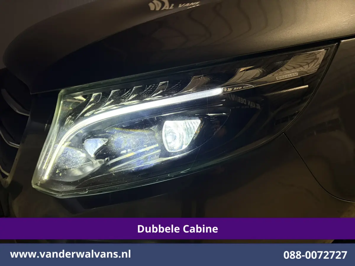 116 CDI 164pk L2H1 Dubbele cabine Automaat Euro6 Airco | 5-Zits | Camera | 2x Zijdeur | LED | Apple Carplay 2500kg Trekhaak, Cruisecontrol, Android Auto, Lederen Bekleding, Parkeersensoren