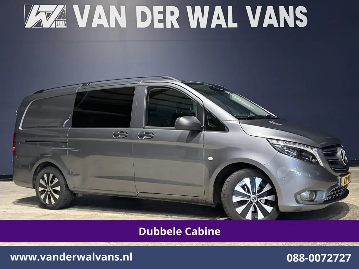 116 CDI 164pk L2H1 Dubbele cabine Automaat Euro6 Airco | 5-Zits | Camera | 2x Zijdeur | LED | Apple Carplay 2500kg Trekhaak, Cruisecontrol, Android Auto, Lederen Bekleding, Parkeersensoren