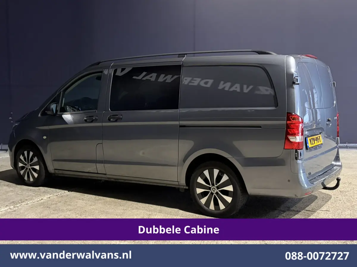 116 CDI 164pk L2H1 Dubbele cabine Automaat Euro6 Airco | 5-Zits | Camera | 2x Zijdeur | LED | Apple Carplay 2500kg Trekhaak, Cruisecontrol, Android Auto, Lederen Bekleding, Parkeersensoren