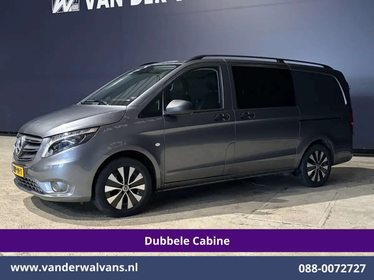 116 CDI 164pk L2H1 Dubbele cabine Automaat Euro6 Airco | 5-Zits | Camera | 2x Zijdeur | LED | Apple Carplay 2500kg Trekhaak, Cruisecontrol, Android Auto, Lederen Bekleding, Parkeersensoren