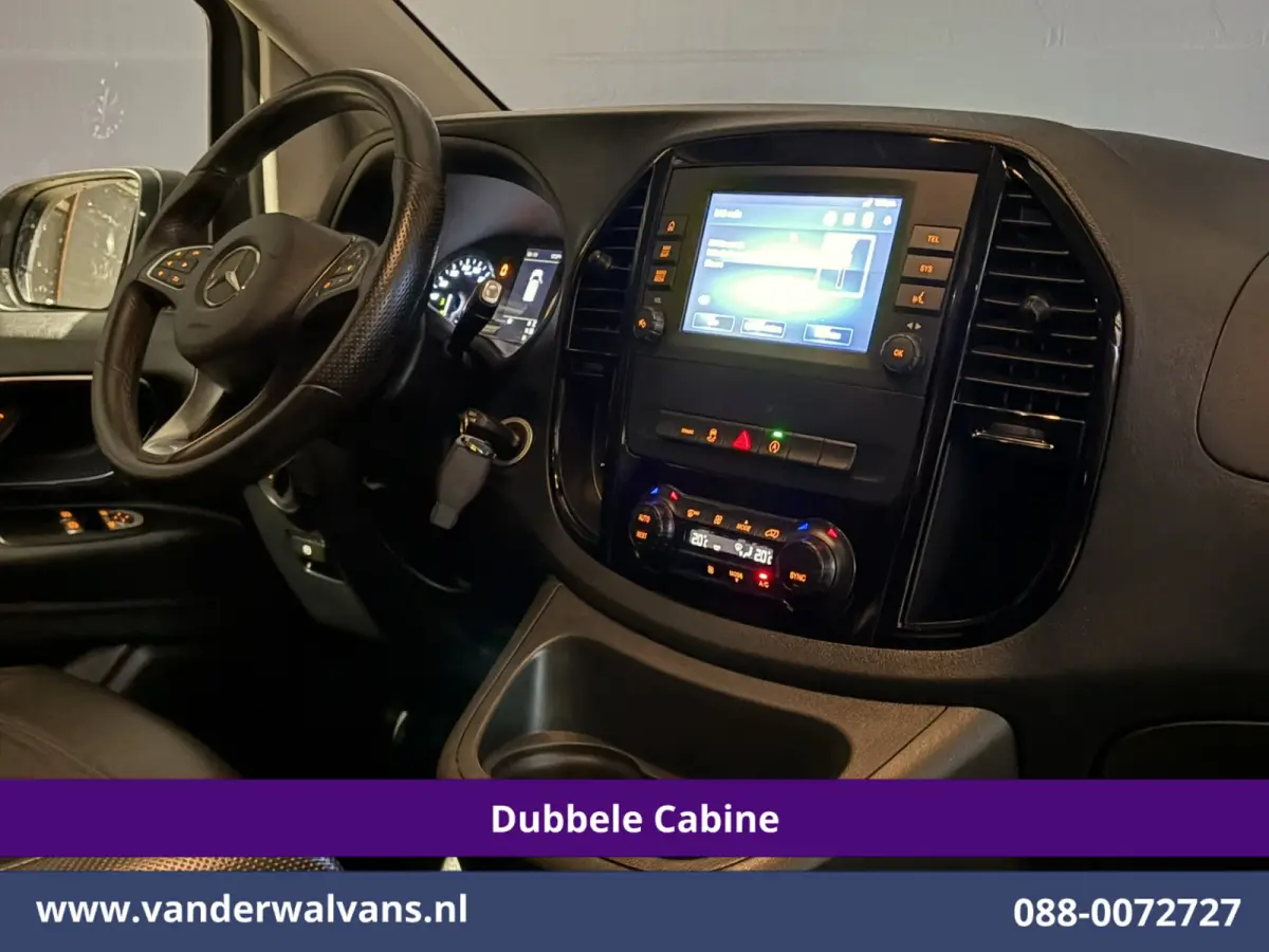 116 CDI 164pk L2H1 Dubbele cabine Automaat Euro6 Airco | 5-Zits | Camera | 2x Zijdeur | LED | Apple Carplay 2500kg Trekhaak, Cruisecontrol, Android Auto, Lederen Bekleding, Parkeersensoren