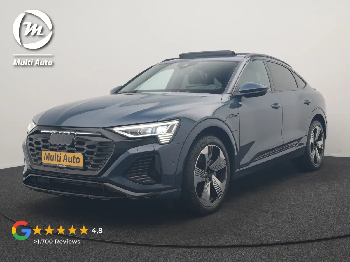50 quattro S Line 95 kWh 340pk Dealer O.H. | Panodak | Luchtvering | 360 Camera | Matrix LED | Alcantara Sportstoelen Verwarmd | Keyless | Sfeerverlichting | Apple Carplay | Navigatie | DAB 