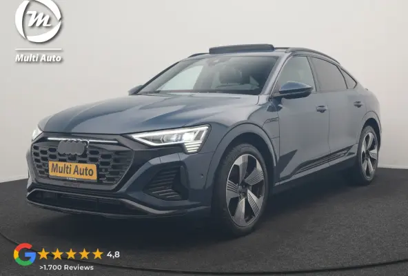 50 quattro S Line 95 kWh 340pk Dealer O.H. | Panodak | Luchtvering | 360 Camera | Matrix LED | Alcantara Sportstoelen Verwarmd | Keyless | Sfeerverlichting | Apple Carplay | Navigatie | DAB 