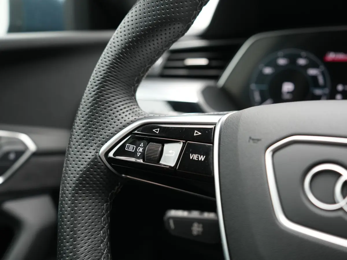 50 quattro S Line 95 kWh 340pk Dealer O.H. | Panodak | Luchtvering | 360 Camera | Matrix LED | Alcantara Sportstoelen Verwarmd | Keyless | Sfeerverlichting | Apple Carplay | Navigatie | DAB 