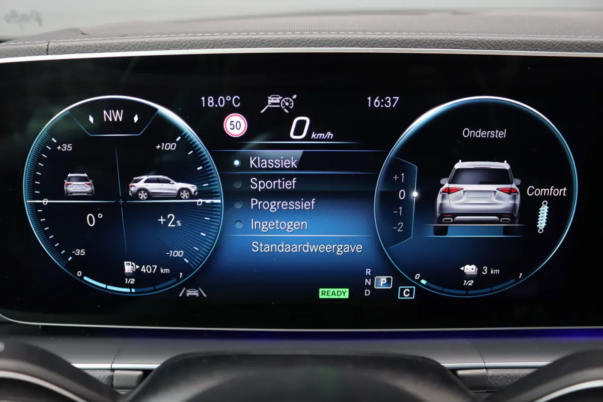 350 de 4MATIC AMG Line | Luchtvering | Distronic+ | HUD | Burmester | Trekhaak | Panoramadak | Surround Camera | Keyless Go | Augmented Reality |