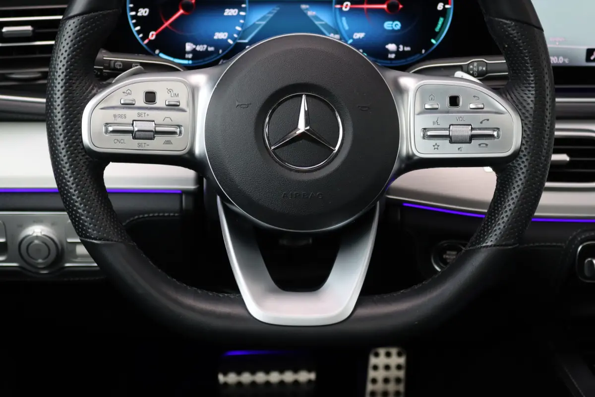 350 de 4MATIC AMG Line | Luchtvering | Distronic+ | HUD | Burmester | Trekhaak | Panoramadak | Surround Camera | Keyless Go | Augmented Reality |