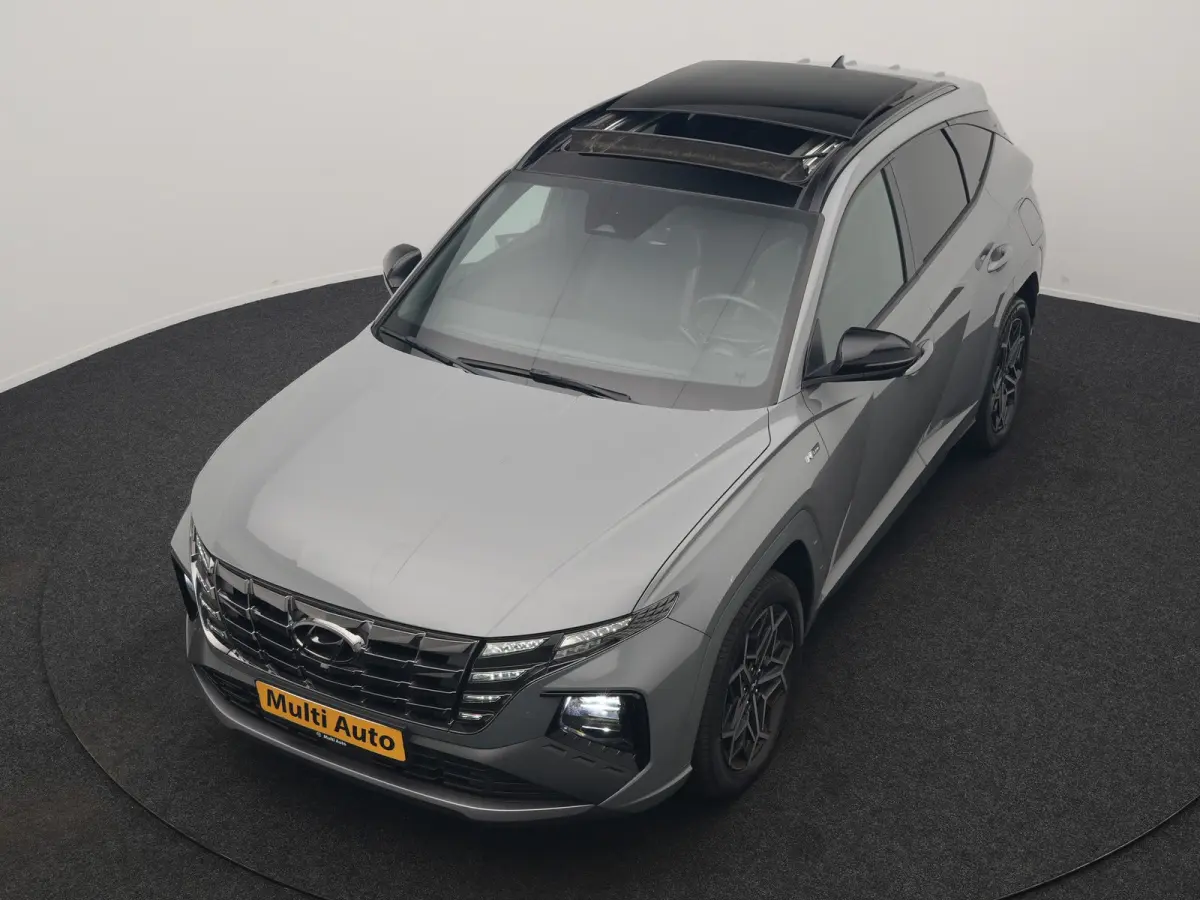 1.6 T-GDI PHEV N Line Sky 4WD 265pk Dealer O.H. | SOH 97,2% | Panodak | Adaptive Cruise | 360 Camera | Alcantara Sportstoelen Memory & Ventilatie | Keyless | BLIS | Stoelen & Stuur Verwarmd 