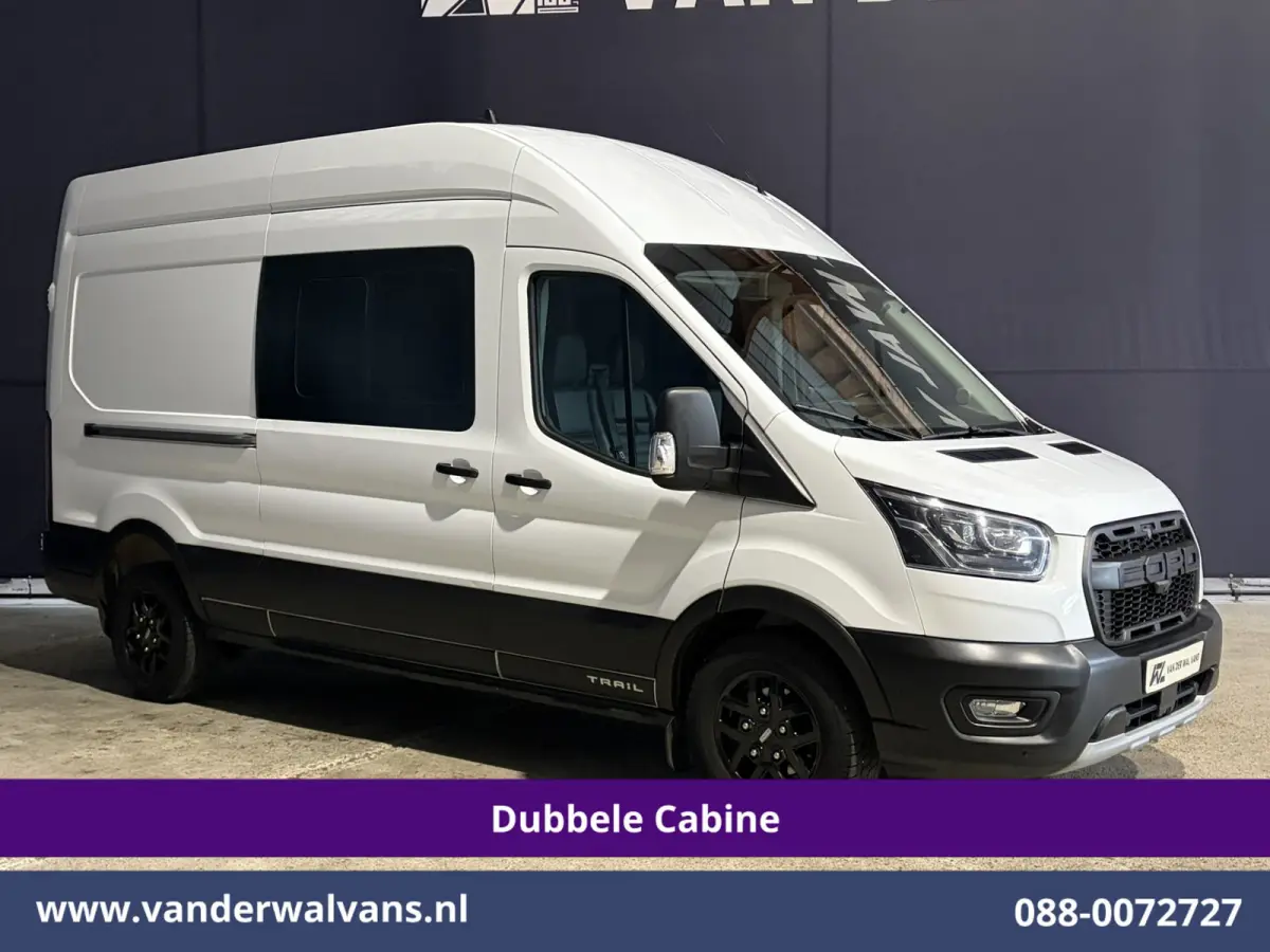 2.0 TDCI 131pk L3H3 Dubbele Cabine Euro6 Inrichting Airco | 6-Zits | Camera | Apple Carplay | Xenon Navigatie, Leder, Android Auto, Cruisecontrol, LED, LM Velgen, Stoelverwarming, Verwarmde 