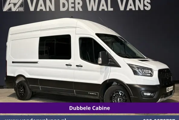 2.0 TDCI 131pk L3H3 Dubbele Cabine Euro6 Inrichting Airco | 6-Zits | Camera | Apple Carplay | Xenon Navigatie, Leder, Android Auto, Cruisecontrol, LED, LM Velgen, Stoelverwarming, Verwarmde 