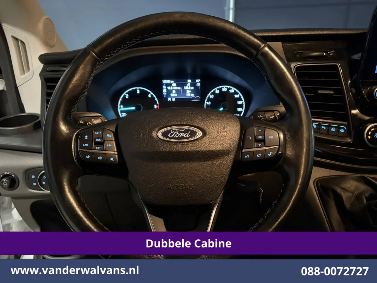 2.0 TDCI 131pk L3H3 Dubbele Cabine Euro6 Inrichting Airco | 6-Zits | Camera | Apple Carplay | Xenon Navigatie, Leder, Android Auto, Cruisecontrol, LED, LM Velgen, Stoelverwarming, Verwarmde 