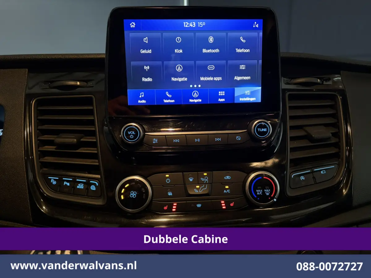 2.0 TDCI 131pk L3H3 Dubbele Cabine Euro6 Inrichting Airco | 6-Zits | Camera | Apple Carplay | Xenon Navigatie, Leder, Android Auto, Cruisecontrol, LED, LM Velgen, Stoelverwarming, Verwarmde 