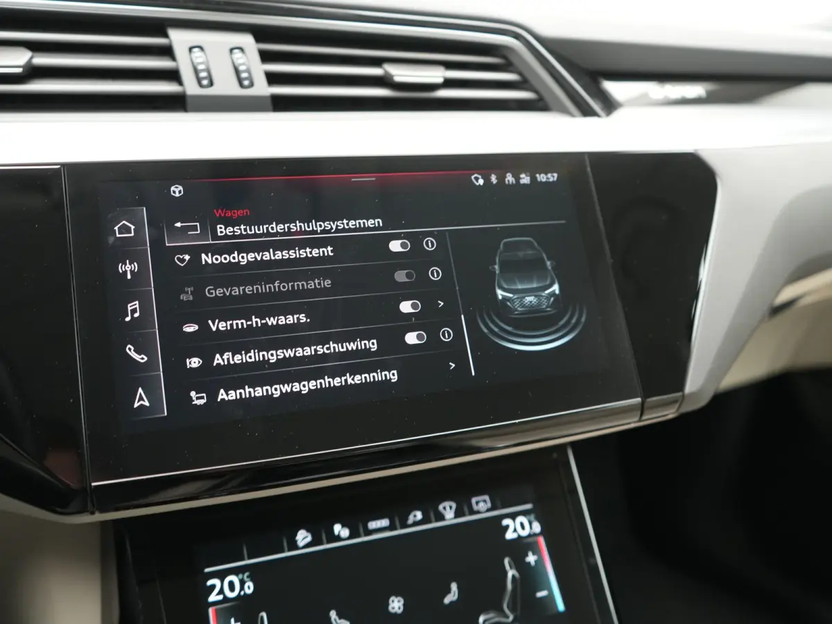 55 quattro S Line 114 kWh Dealer O.H | SOH 97,2% | Trekhaak Afn. | Adaptive Cruise | Matrix LED | Head Up | 360 Camera | Lederen Sportstoelen Memory & Ventilatie | Stuur & Stoelverwarming | 