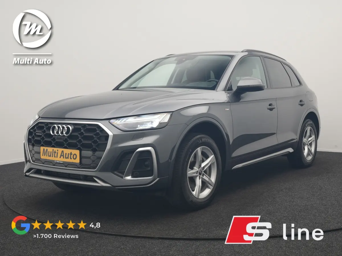 55 TFSI e S Line PHEV 367pk Dealer O.H | Trekhaak Af Fabriek | Adaptive Cruise | 360 Camera | Bang & Olufsen | Matrix LED | Lederen Sportstoelen Memory & Verwarmd | Apple Carplay | Keyless |