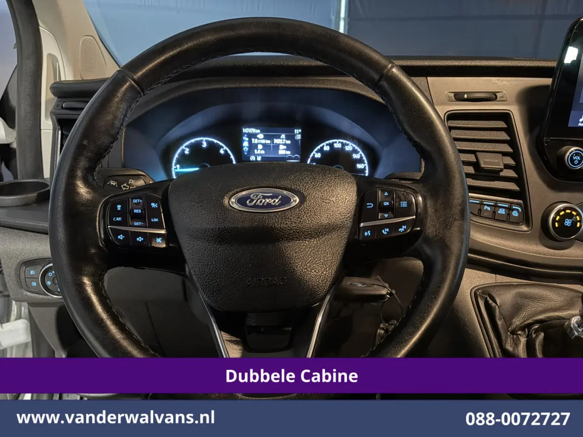 2.0 TDCI 131pk L2H1 Dubbele Cabine Euro6 Airco | 6-Zits | Camera | Navigatie | LED | Apple Carplay Cruisecontrol, Stoelverwarming, Verwarmde Voorruit, Parkeersensoren, Bijrijdersbank