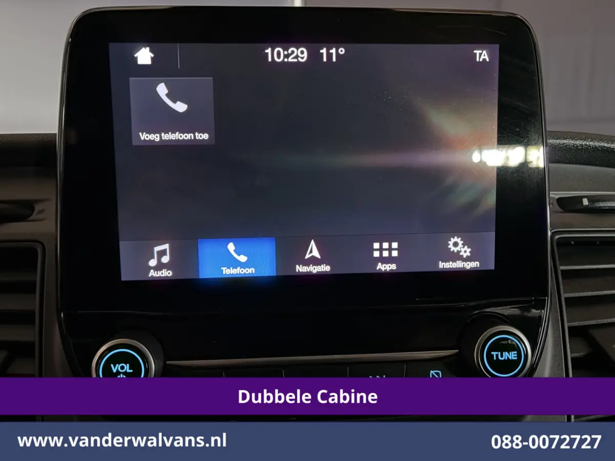 2.0 TDCI 131pk L2H1 Dubbele Cabine Euro6 Airco | 6-Zits | Camera | Navigatie | LED | Apple Carplay Cruisecontrol, Stoelverwarming, Verwarmde Voorruit, Parkeersensoren, Bijrijdersbank
