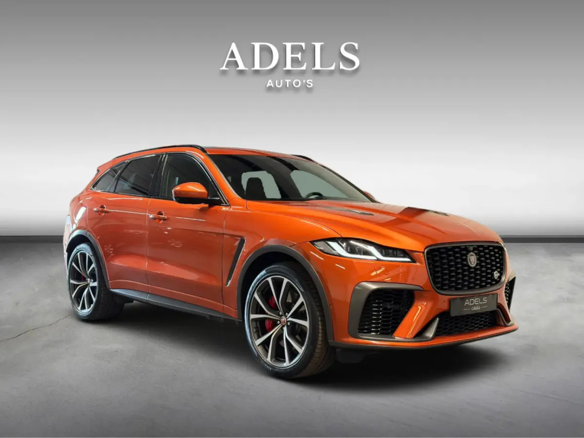 5.0 P550 V8 SVR Speciale lak SVO Ultra Metallic Trekhaak Meridian Carbon Pano CameraDealer Onderhouden