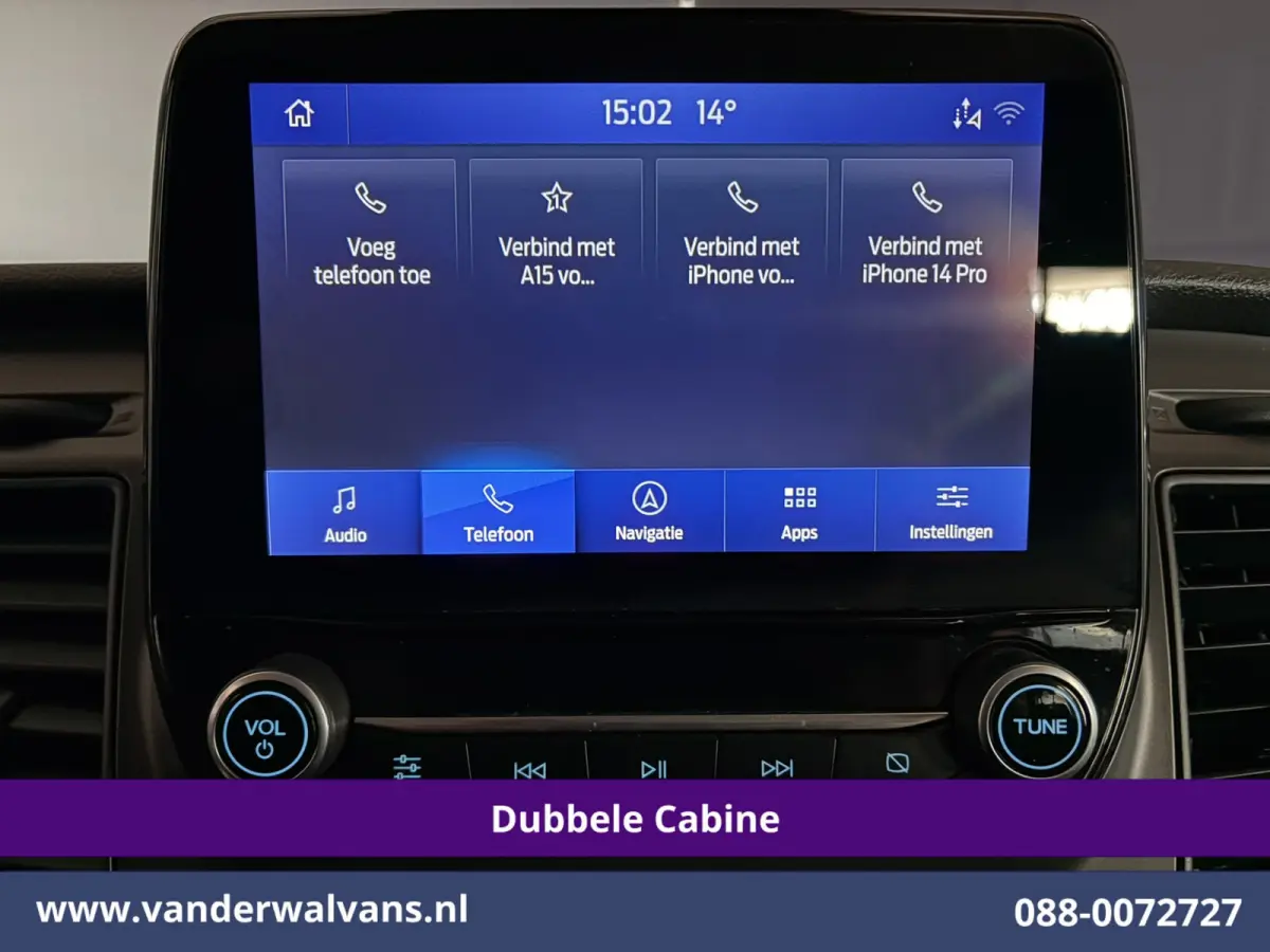 2.0 TDCI 131pk Automaat L2H1 Dubbele Cabine Euro6 Airco | 6-Zits | Camera | Navigatie | LED | Apple Carplay Cruisecontrol, Android Auto, Verwarmde Voorruit, Achterklep, Parkeersensoren, Bijr