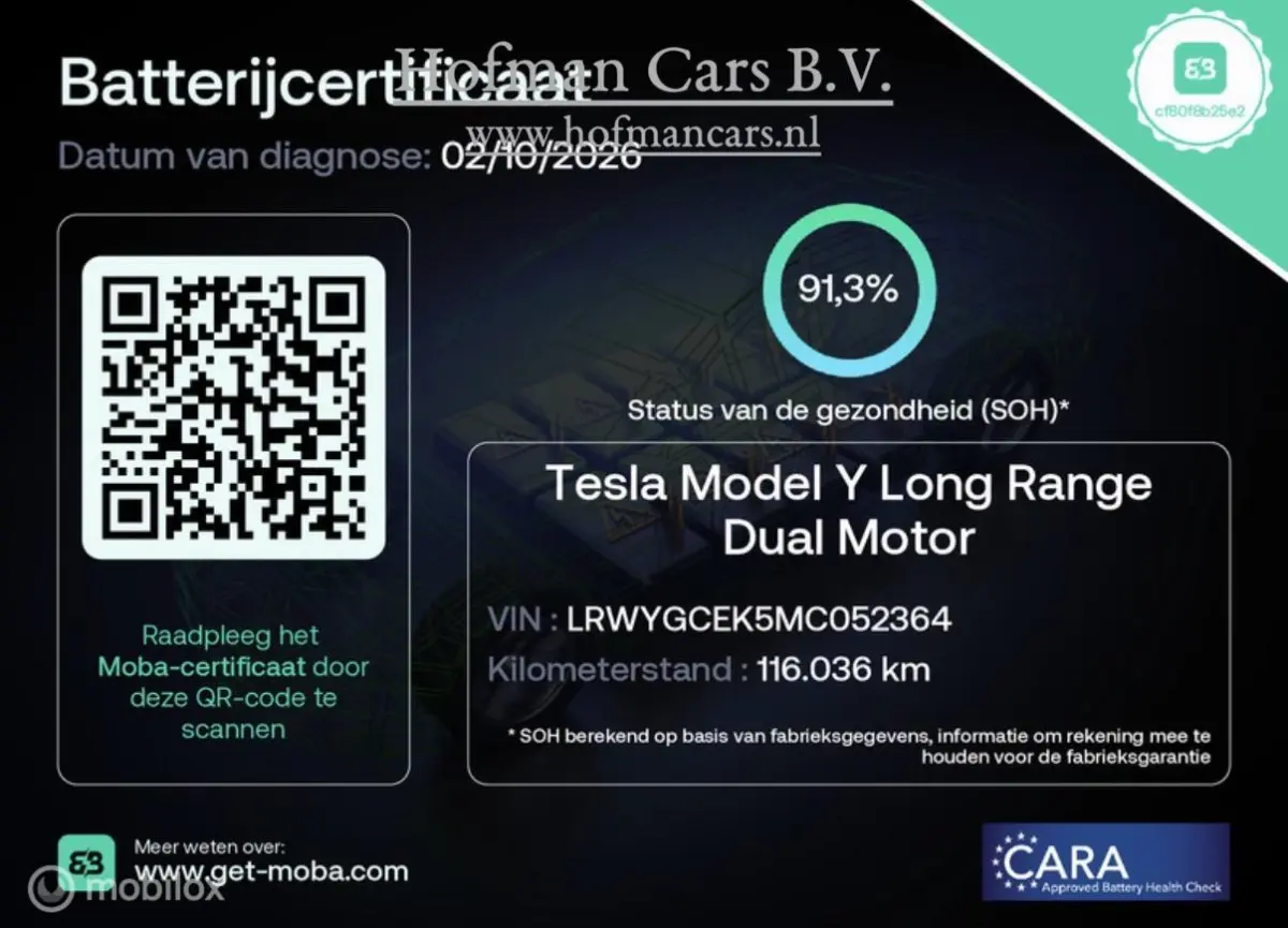 Long Range AWD 75kWh | SOH 91% MOBA | Accugarantie 08/2029 | Basic Autopilot HW3