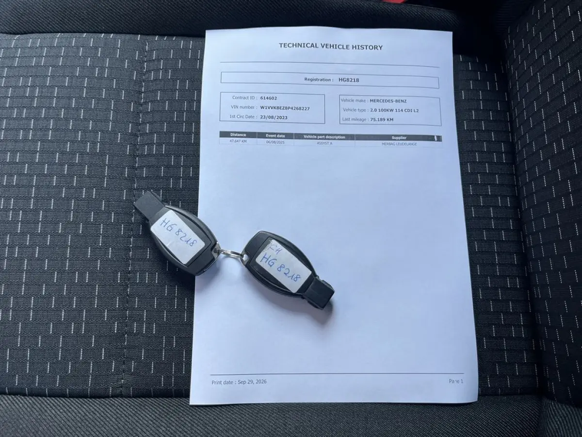 114 CDI 136pk E6 Lang 3p L2 Lease €372 p/m, Airco Clima, Carplay, Onderhoudshistorie aanwezig