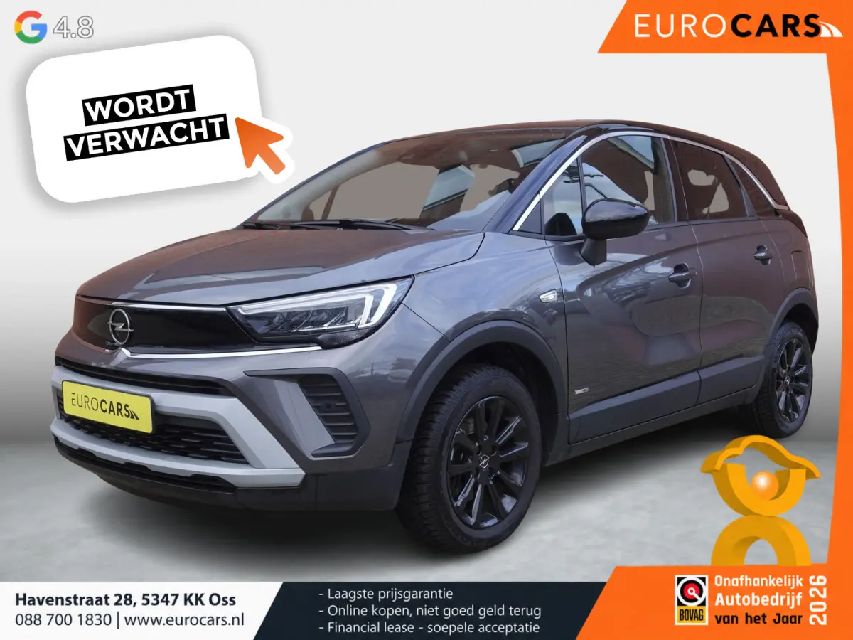 1.2 Turbo 130pk Automaat Elegance Opel Crossland 1.2 Turbo 130pk AUT. Elegance Navigatie Apple Carplay/Android Auto Camera Parkeersensoren Cruise Control Stoel- en Stuurverwarming Keyless En