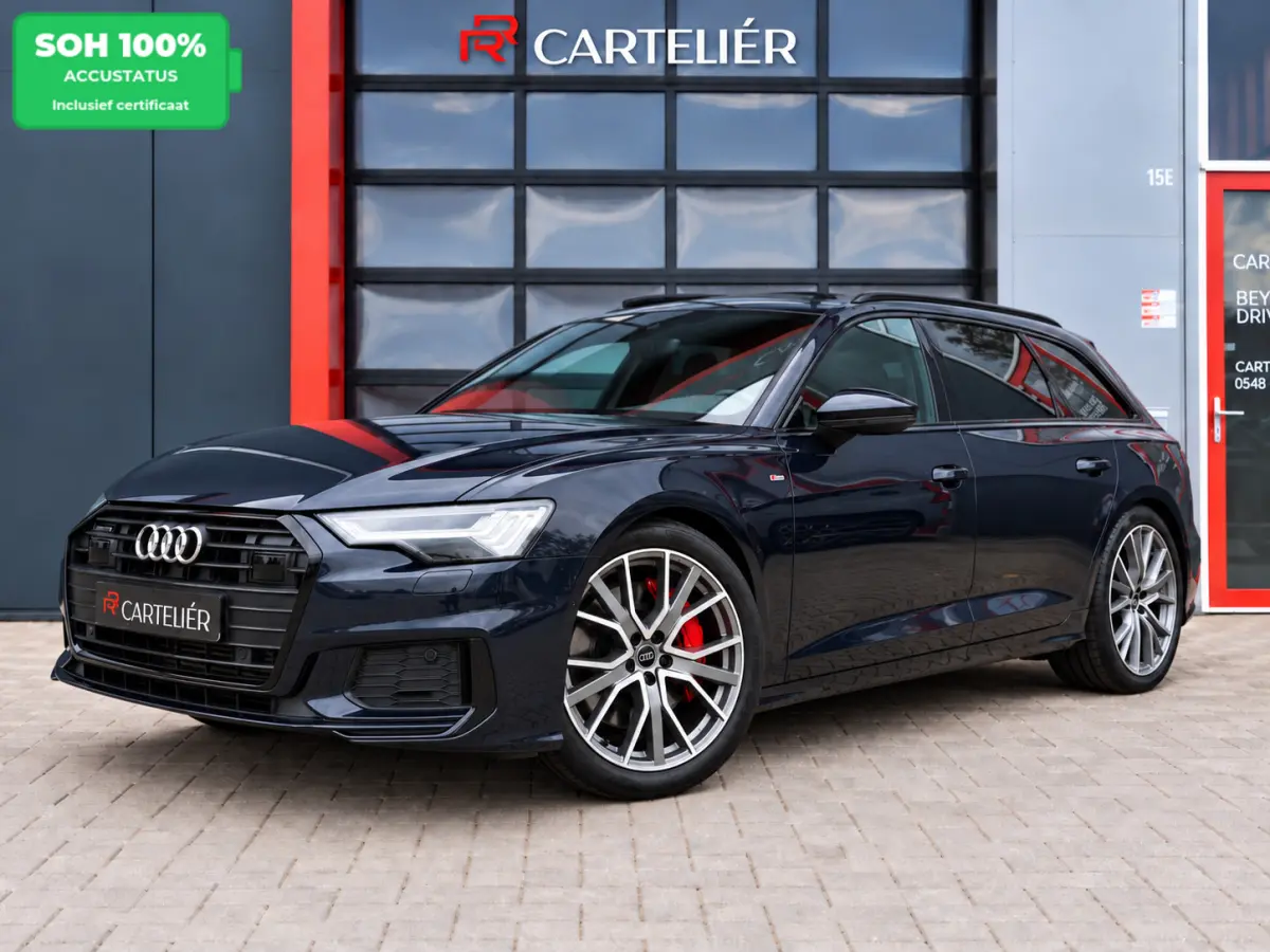 55 TFSI e S-Line Quattro Competition Firmamentblue | Pano | SOH 100% | Trekhaak | 20'' | Alcantara Leder | Stoelverwarming | Matrix Led | Digital Dash | Carplay | Grootlicht Ass | F1 Flipper