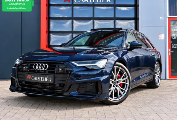 55 TFSI e S-Line Quattro Competition Firmamentblue | Pano | SOH 100% | Trekhaak | 20'' | Alcantara Leder | Stoelverwarming | Matrix Led | Digital Dash | Carplay | Grootlicht Ass | F1 Flipper