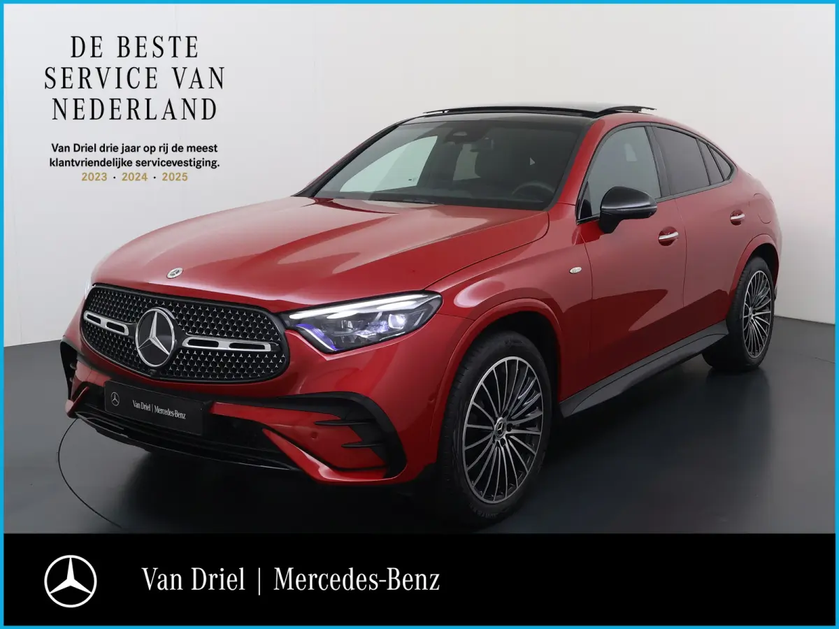Coupé GLC 4MATIC AMG Line | Achterasbesturing Luchtvering Pano Trekhaak HUD Burmester Ventilatie Memory