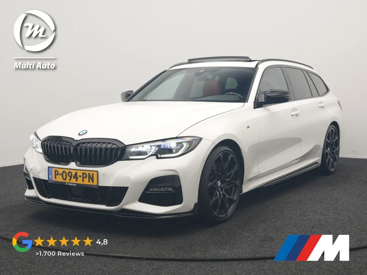 320i M Sport Perfomance Parts 184pk | Panodak | Adaptive Cruise | Laser LED | Sportuitlaat Kleppen Besturing | Lederen Sportstoelen Verwarmd | Sfeerverlichting | Apple Carplay | 20"L.M | Nav