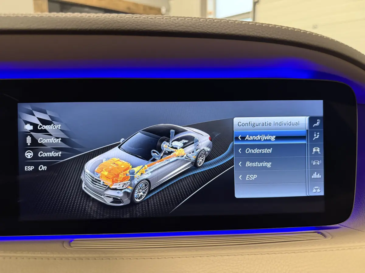 560 Lang AMG S63 STYLING PANO/BURMESTER/MASSAGE-NAPPA LEER/MAGIC BODY CONTROL/NACHTZICHT/SOFT-CLOSE/360CAMERA/WIDESCREEN/LED MULTIBEAM/SFEER/CARPLAY/KEYLESS/ENTERTAINMENT-PACK/UNIEKE AUTO/VO