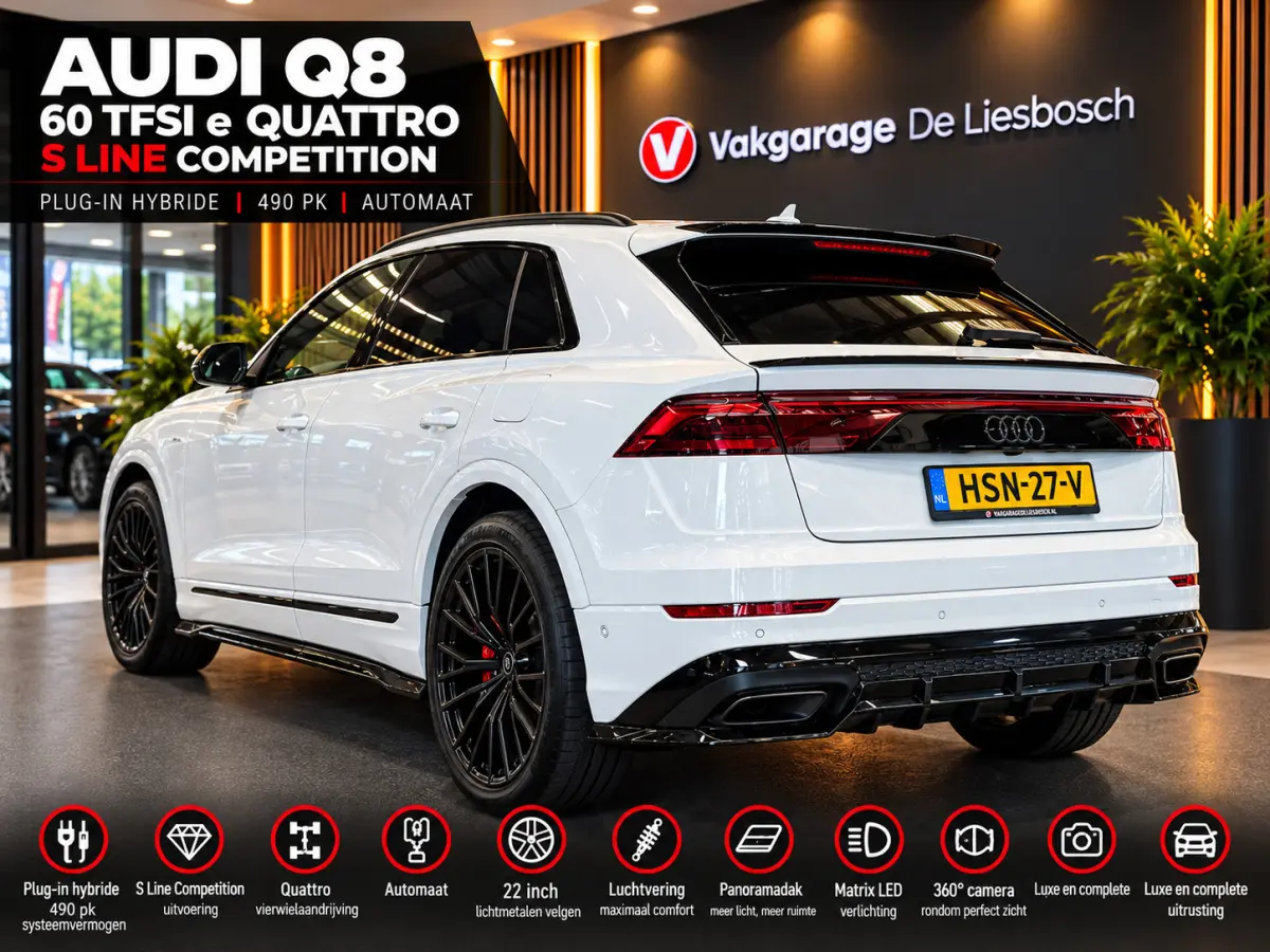 60 TFSI e quattro Pro Line S Competition 490pk | Panoramadak | luchtvering | head-up | 360 camera | 22 inch