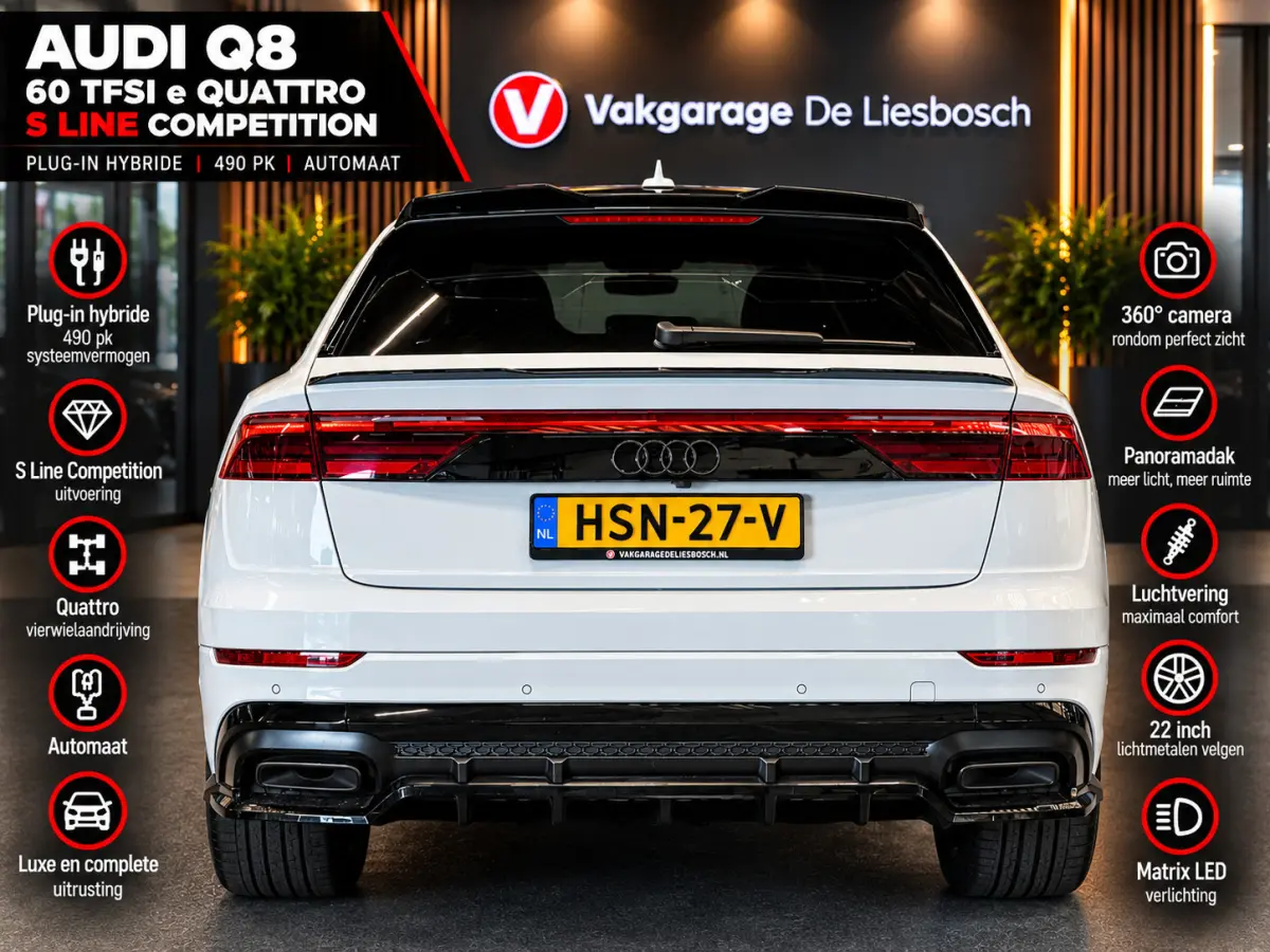 60 TFSI e quattro Pro Line S Competition 490pk | Panoramadak | luchtvering | head-up | 360 camera | 22 inch