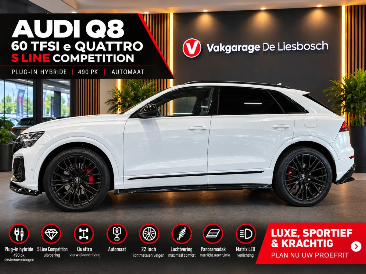 60 TFSI e quattro Pro Line S Competition 490pk | Panoramadak | luchtvering | head-up | 360 camera | 22 inch