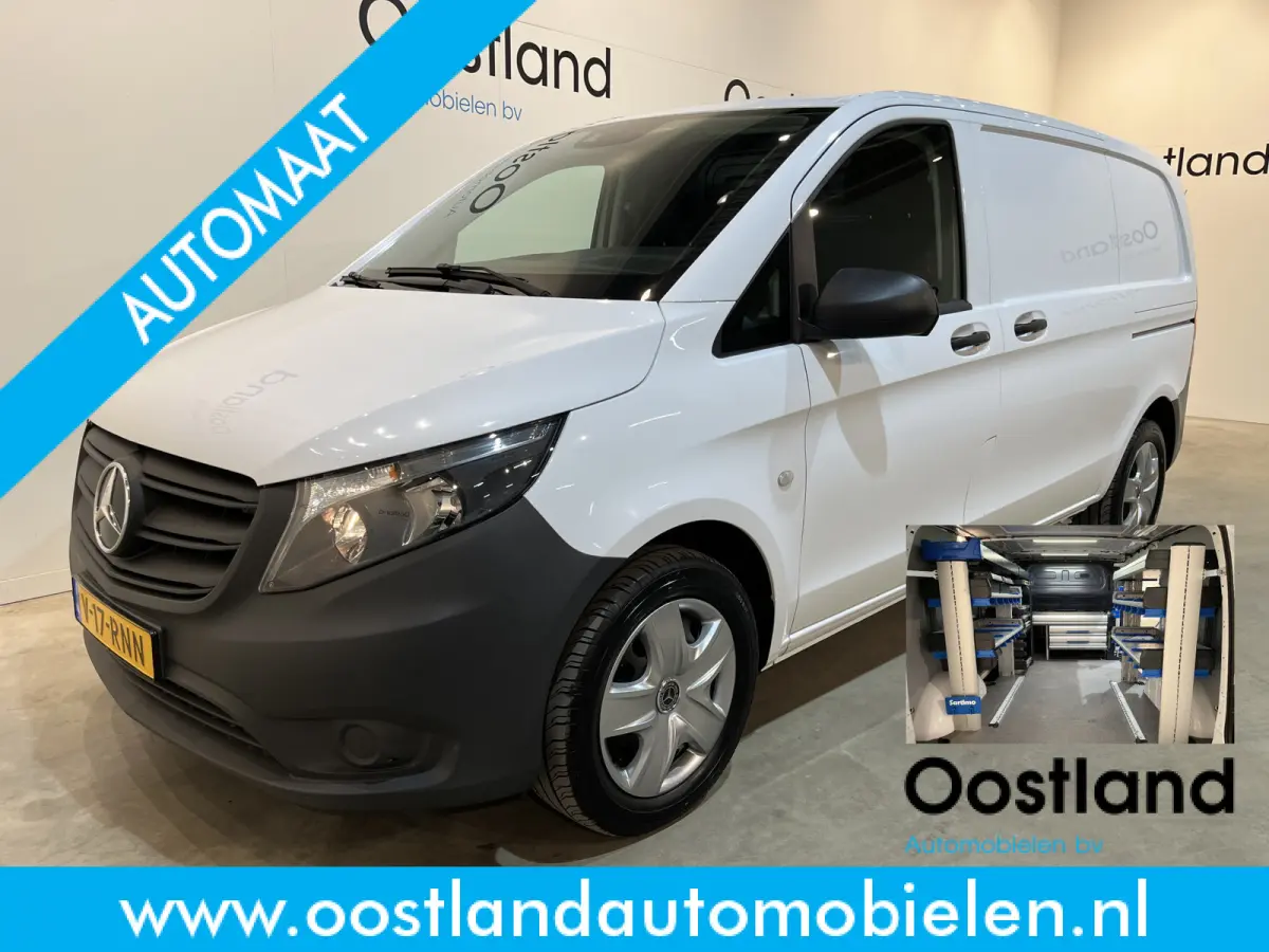 114 CDI L1 Pro RWD Automaat Servicebus / Sortimo Inrichting / Euro 6 / Schuifdeur L + R / 220V. / Airco / Cruise Control / Camera / CarPlay / Trekhaak / Klep / 3-Zits