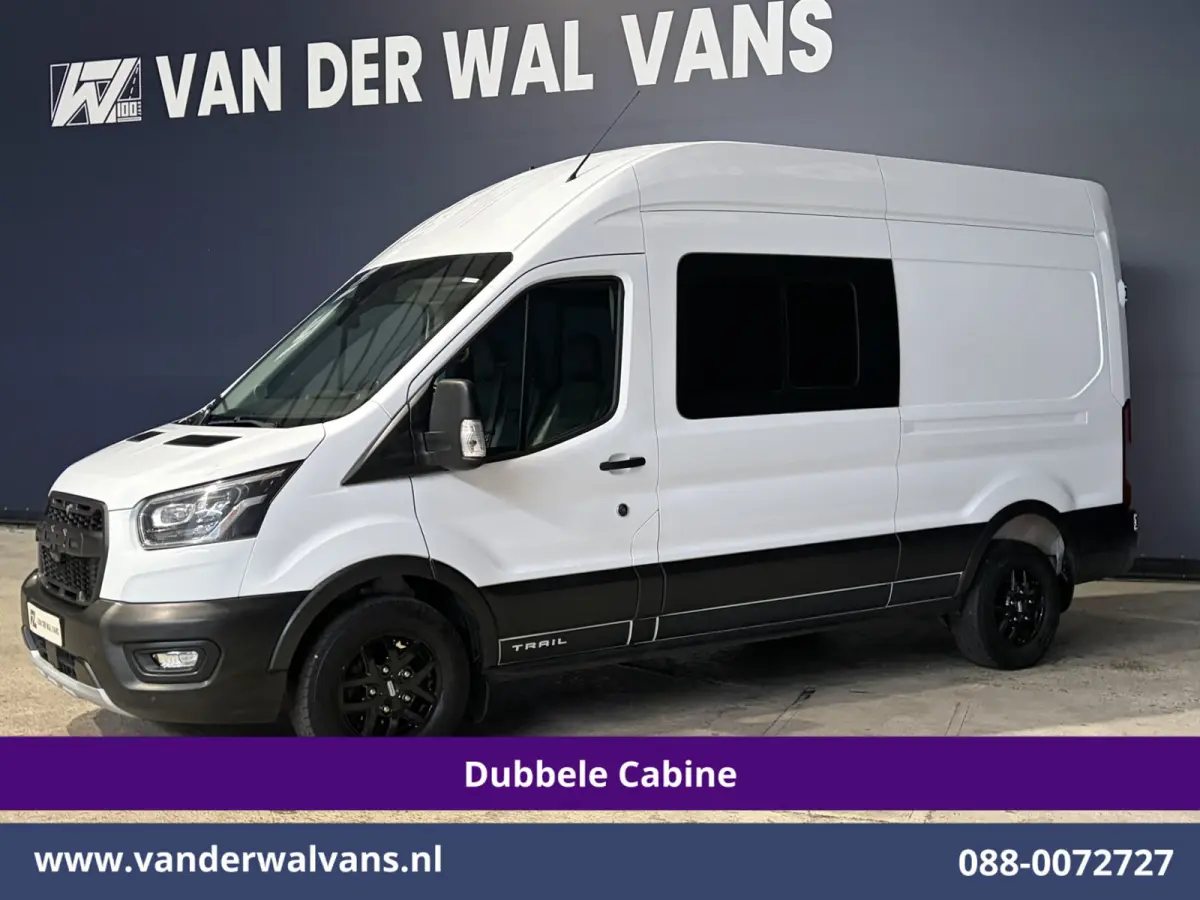 2.0 TDCI 131pk L3H3 Dubbele Cabine Euro6 Inrichting Airco | 6-Zits | Camera | Apple Carplay | Xenon Navigatie, Leder, Android Auto, Cruisecontrol, LED, LM Velgen, Stoelverwarming, Verwarmde 