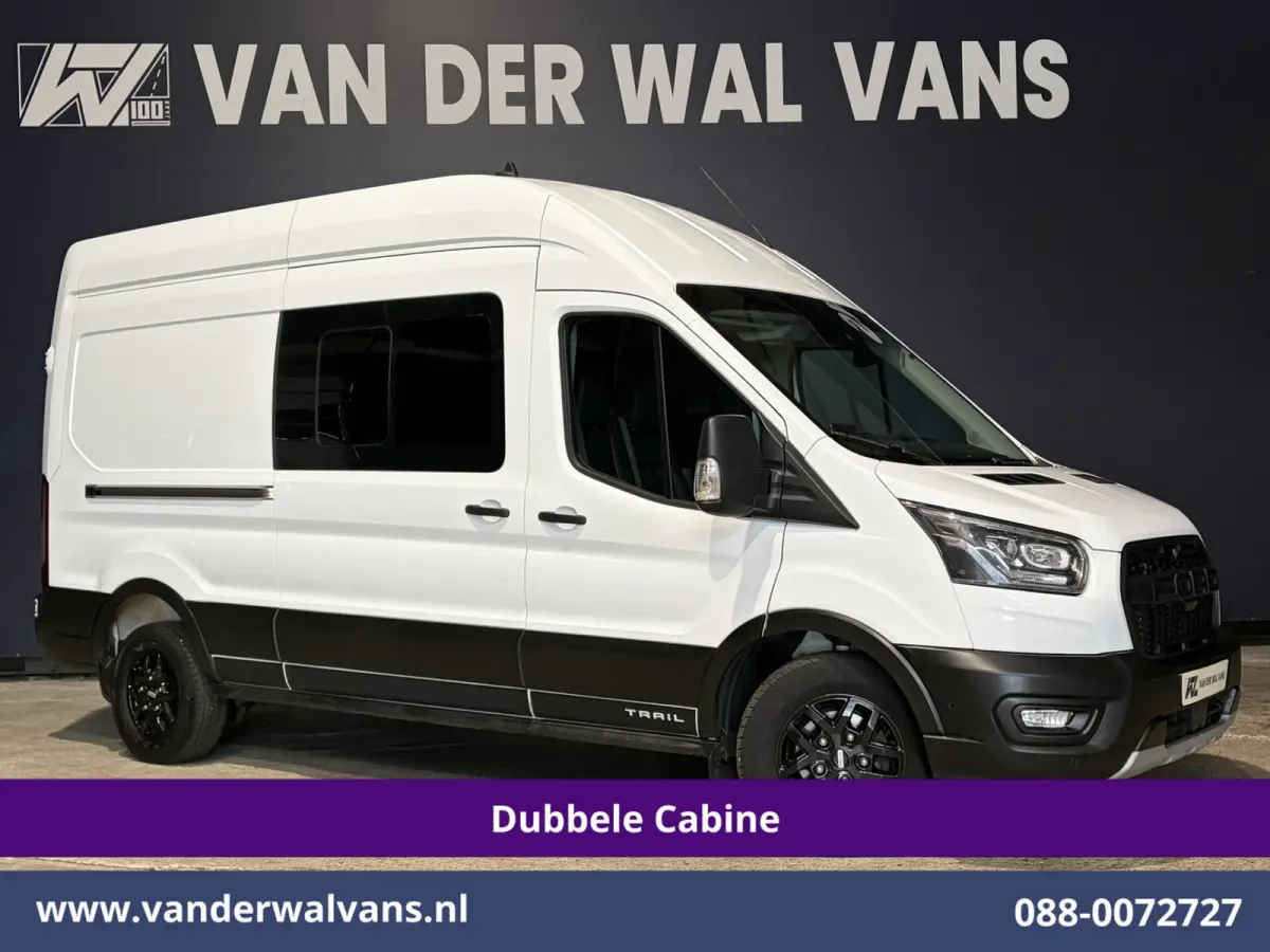 2.0 TDCI 131pk L3H3 Dubbele Cabine Euro6 Inrichting Airco | 6-Zits | Camera | Apple Carplay | Xenon Navigatie, Leder, Android Auto, Cruisecontrol, LED, LM Velgen, Stoelverwarming, Verwarmde 